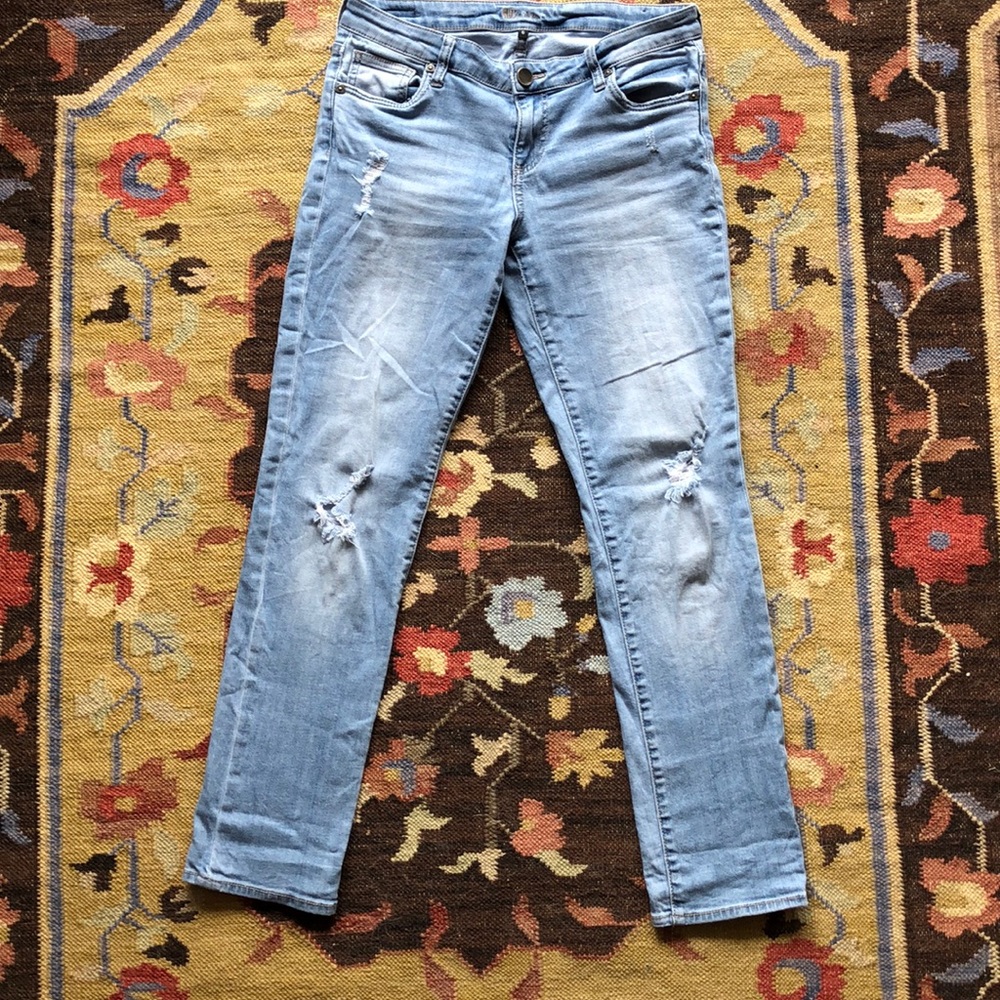 Kut from the kloth light wash distressed jeans